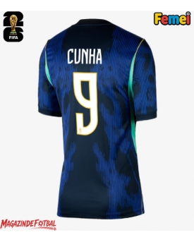 Brazilia Matheus Cunha #9 Echipament de Fotbal Replică Mondial 2026 Femei Deplasare Brazilia Matheus Cunha #9 Echipament de Fotbal Replică Mondial 2026 Femei Deplasare